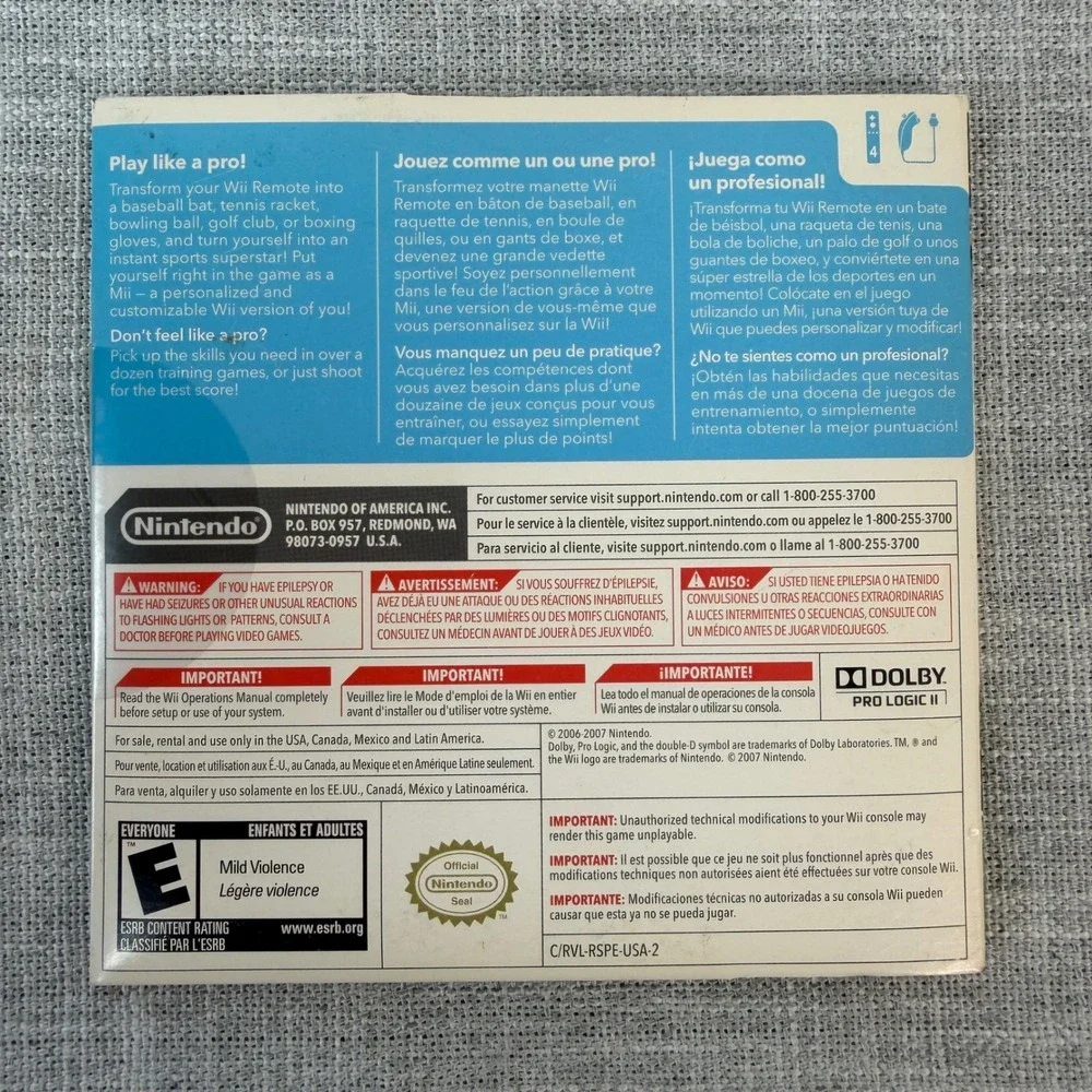 NEW FACTORY SEALED Wii Sports (Nintendo Wii, 2007) Game in Cardboard Sleeve
